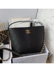 Chanel Quilted Grained Calfskin Small Shopping Bag AS2286 Black 2020