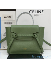 Celine Grained Calfskin Pico Belt Bag Light Green 2020