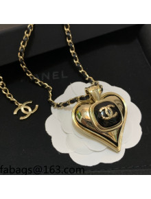 Chanel Love Necklace Gold/Black 2021 110866