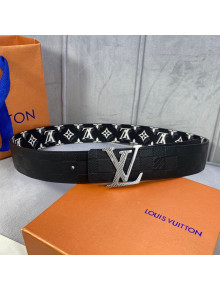 Louis Vuitton Belt 35mm with Gold LV Buckle in Silver Monogram Canvas and Damier Calfskin 202004