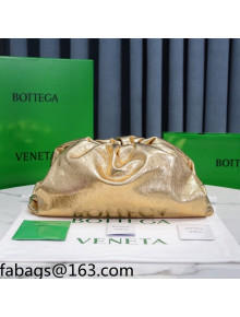 Bottega Veneta Large Pouch Soft Voluminous Clutch Bag Gold Leather 2021 576227L