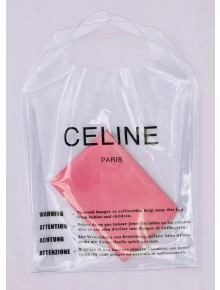Celine Hyaline PVC Large Shopping Bag With a Leather Pouch Peach 2018