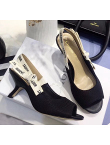 Dior J'Adior Technical Fabric Heeled Sandal 6.5cm Heel Black 2020