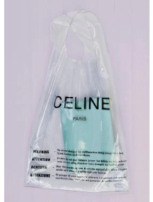 Celine Hyaline PVC Large Shopping Bag With a Leather Pouch Blue 2018