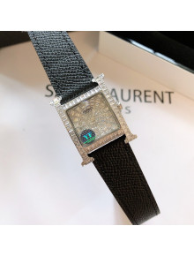 Hermes H-Our Crystal Watch 26cm Black 2021 07