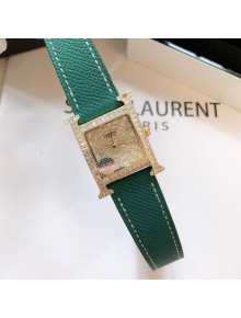 Hermes H-Our Crystal Watch 26cm Dark Green 2021 05