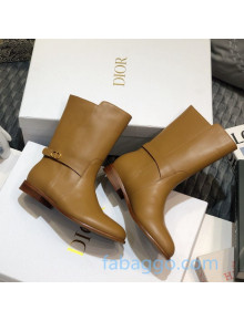 Dior Empreinte Short Boots in Tan Brown Soft Calfskin 2020