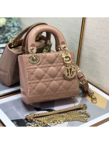 Dior Lady Dior Mini Bag in Patent Leather Dusty Pink/Gold 2021