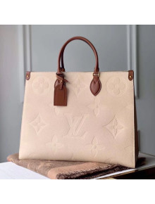 Louis Vuitton Onthego Monogram Embossed Leather Tote M44921 Light Nude 2019