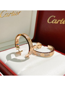 Cartier Love Earrings with Crystals CE32206 Pink Gold 2022