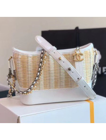 Chanel Rattan Woven GABRIELLE Small Hobo Bag A91810 White/Beige 2020