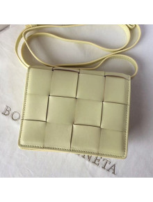 Bottega Veneta Cassette Mini Crossbody Bag in Maxi-Weave Lambskin Yellow 2019
