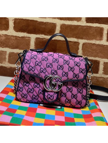 Gucci GG Marmont Multicolor GG Canvas Mini Bag 446744 Pink 2021