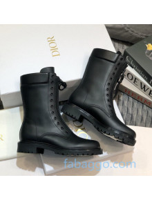 Dior Diorunit Calfskin Matte Zip Short Boots Black 2020