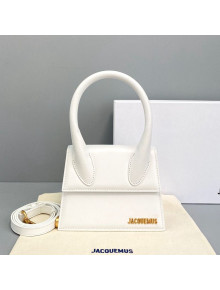 Jacquemus Le Chiquito Small Top Handle Bag in Smooth Leather White 2021