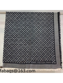 Louis Vuitton Monogram Silk and Wool Sqaure Scarf 120x120cm Black 2021 21100710