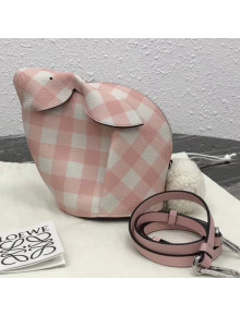 Loewe Bunny Gingham Mini Bag in Grained Calf Leather Pink/White