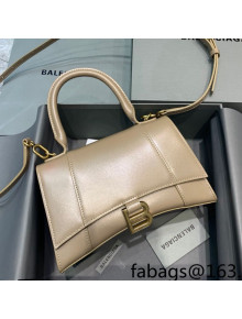 Balenciaga Hourglass Small Top Handle Bag in Smooth Calfskin Beige 2021