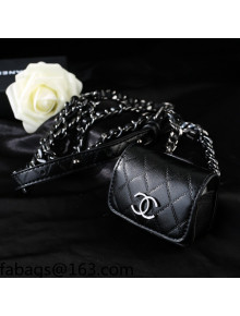 Chanel Lambskin Earpod Case Black 2021 110876