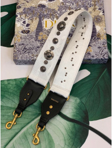 Dior Camouflage Embroidered Shoulder Strap White 2020
