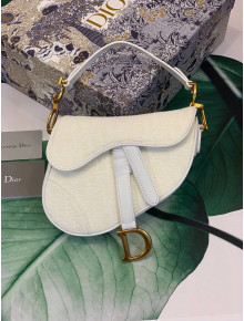 Dior Mini Saddle Bag in Oblique Canvas Bag White 2020