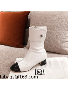 Chanel Crumpled Lambskin Ankle Boots G35468 White 2021 112266