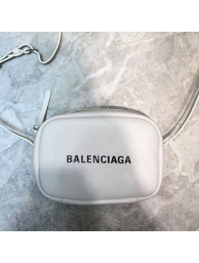 Balenciaga Everyday Grained Calfskin Mini Camera Bag White 2021