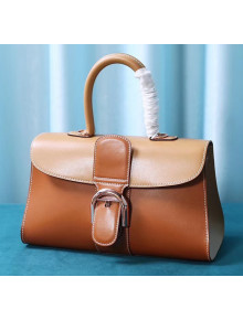 Delvaux Brillant East/West PM Rodéo Top Handle Bag in Box Calf Leather Caramel/Khaki 2020
