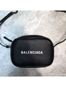 Balenciaga Everyday Grained Calfskin Mini Camera Bag Black 2021