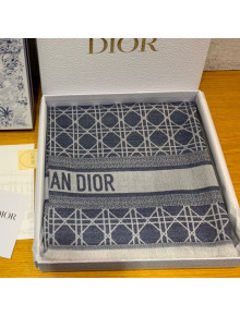Dior Wool Sqaure Scarf 140x140cm Denim Blue 2021 21100717