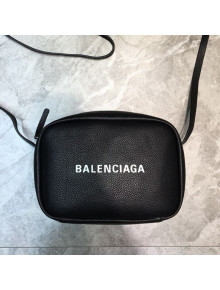 Balenciaga Everyday Grained Calfskin Small Camera Bag Black 2021
