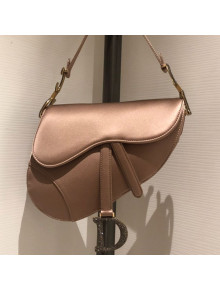 Dior Medium Saddle Bag in Champagne Gold Silk 2019