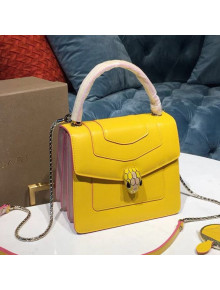 Bvlgari Serpenti Forever Mini Top Handle Bag Pastel Yellow/Pink 2021