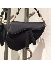 Dior Mini Saddle Bag in Black Silk 2019