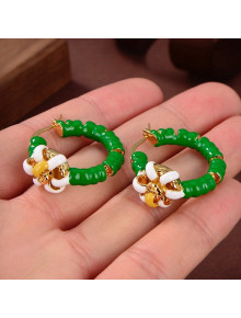 Bottega Veneta Hoop Earrings Green 2021 110890