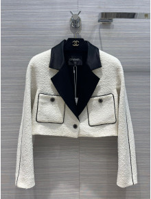 Chanel Tweed Short Jacket CHJ40102 White/Black 2022