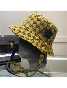 Gucci Multicolor GG Canvas Bucket Hat Yellow 2021 03
