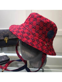 Gucci Multicolor GG Canvas Bucket Hat Red 2021 04