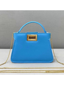 Fendi Leather Nano Pico Peekaboo Bag Charm Light Blue 2021 8385