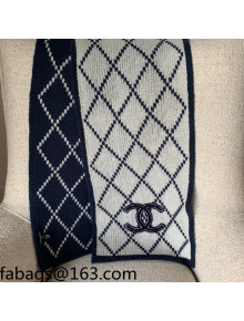 Chanel Quilted Cashmere Scarf 180x32cm Blue 2021 21100726