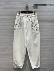 Chanel Jeans with Badges CHJ40109 White 2022