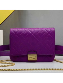 Fendi FF Lambskin Baguette Upside Down Belt Bag Purple 2019