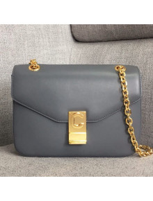 Celine Medium C Bag in Shiny Calfskin Grey 2019