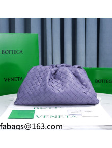 Bottega Veneta The Large Pouch Clutch in Woven Lambskin Lavender Purple 2021 17