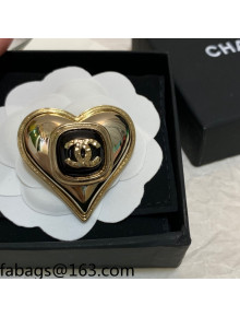Chanel Love Brooch Gold/Black 2021 1108101