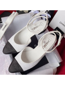 Chanel Glitter Open Shoes Pumps G37594 White 2021
