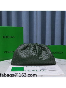 Bottega Veneta The Large Pouch Clutch in Woven Lambskin Raintree Green 2021 19