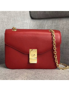 Celine Medium C Bag in Shiny Calfskin Red 2019