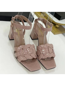 Saint Laurent Patent Leather Sandal With 6.5cm Heel Nude Pink 2020
