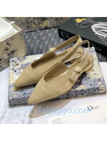 Dior J'Adior Slingback Flat Ballerinas in Metallic Thread Embroidered Cotton Gold 2020